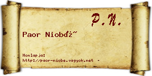 Paor Niobé névjegykártya